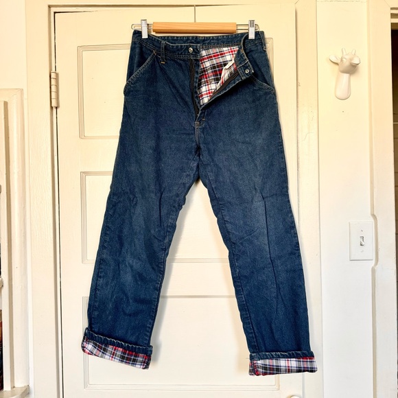 Vintage flannel lined jeans - Picture 2 of 4